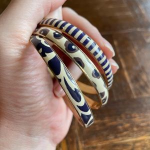 J crew patterned bangle bracelets - set of 3